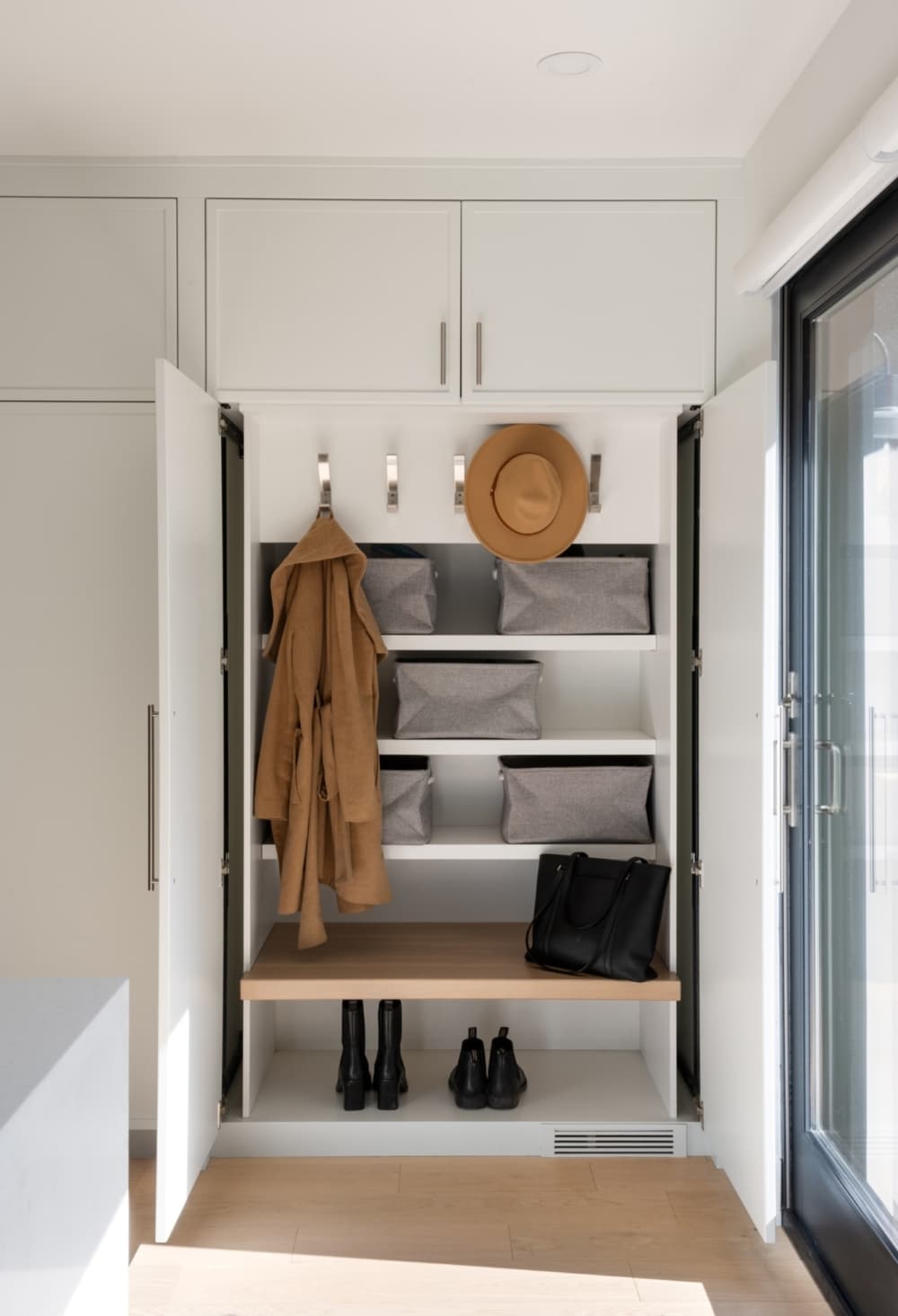 Millwork mudroom open