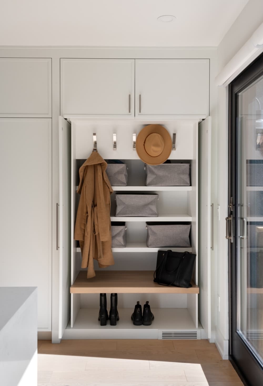 Millwork mudroom open