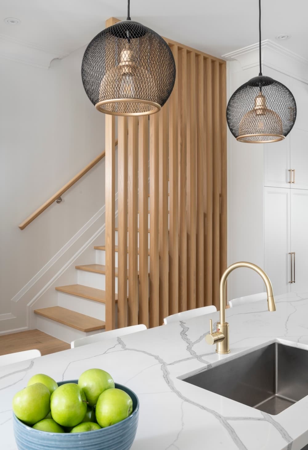 Boulton interior kitchen island and stairs